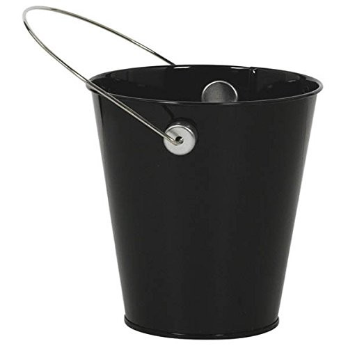 Amscan 432589-1 Metal Bucket w- handle   Black   1 piece   Party Accessory