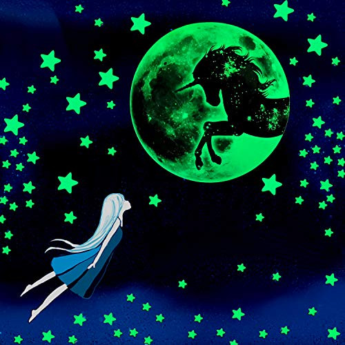 Unicorn Glowing Wall Stickers Glow in The Dark Star Ceiling Stickers for Wall Decals Kids Room Nursery Room and Party Decorations 334 Pcs Unicorn Glowing Wall Stickers Glow in The Dark Star Ceiling Stickers for Wall Decals Kids Room Nursery Room and Party Decorations 334 Pcs