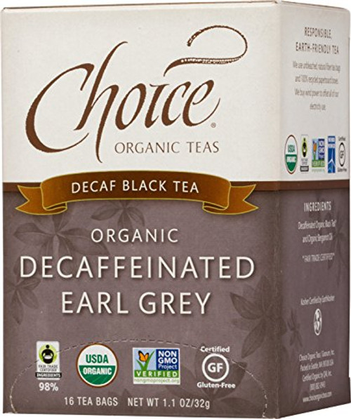 Choice Organic Teas Black Tea 16 Tea Bags Decaffeinated Earl Grey Choice Organic Teas Black Tea 16 Tea Bags Decaffeinated Earl Grey