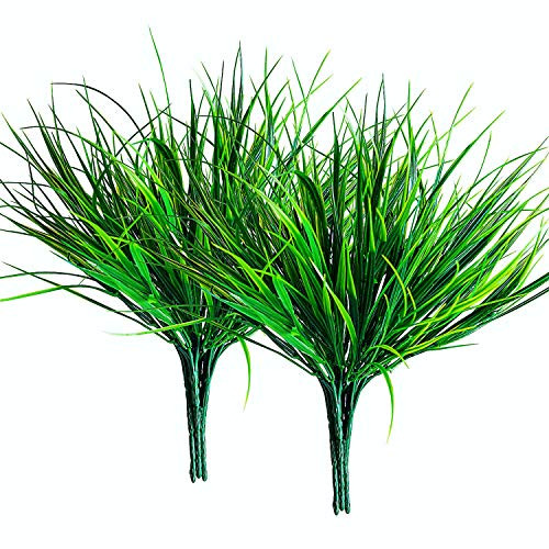 10 Pcs Artificial Outdoor Grass Plants Faux Plastic Wheat Grass Fake Leaves Greenery Shrubs Bushes UV Resistant Plants for Indoor Outdoor Hanging Home Garden Office Verandah Wedding Christmas Decor 10 Pcs Artificial Outdoor Grass Plants Faux Plastic Wheat Grass Fake Leaves Greenery Shrubs Bushes UV Resistant Plants for Indoor Outdoor Hanging Home Garden Office Verandah Wedding Christmas Decor