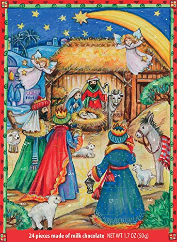Windel Nativity Scene Advent Calendar For Religious Holiday - 24 Pieces 1-7 oz