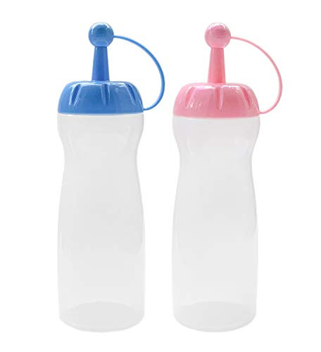 Qiuhome Plastic Condiment Squeeze Bottles with Twist-Cap  11 oz  Clear  Pack of 2
