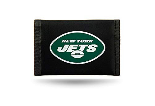 Rico Industries NFL New York Jets Nylon Trifold WalletNylon Trifold Wallet  Black  4-inches