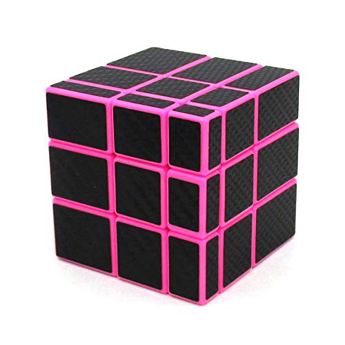 RainbowBox Mirror Cube  3x3x3 Magic Cube  3x3 Unequal Speed Cube Carbon Fiber Sticker Puzzle Toys Pink