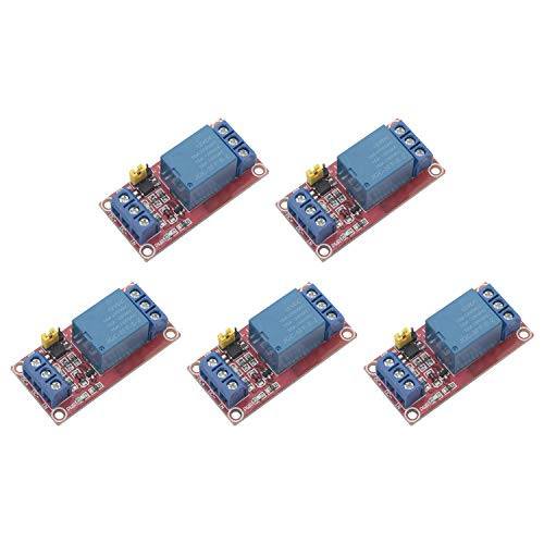 5PCS 12V 1-Channel Opto-Isolator Relay Module Development Board with High and Low Level Trigger Support
