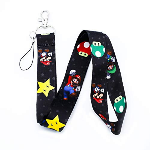 Lanyard Keychain Id Card Badge Holder Suitable for Super Mario LoverMushroom Super Mario LY