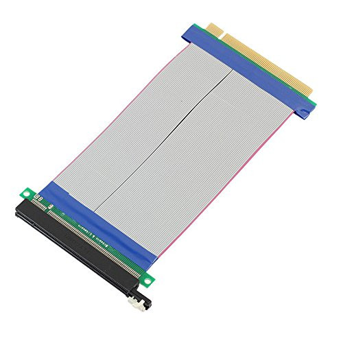 axGear PCI-Express PCI-E 16X to 16X Riser Card Ribbon Extender Extension Relocate Cable