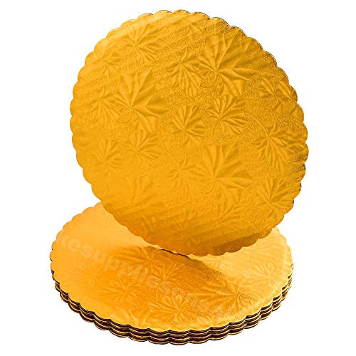 14  Gold Scalloped Edge Cake Boards  6 ct