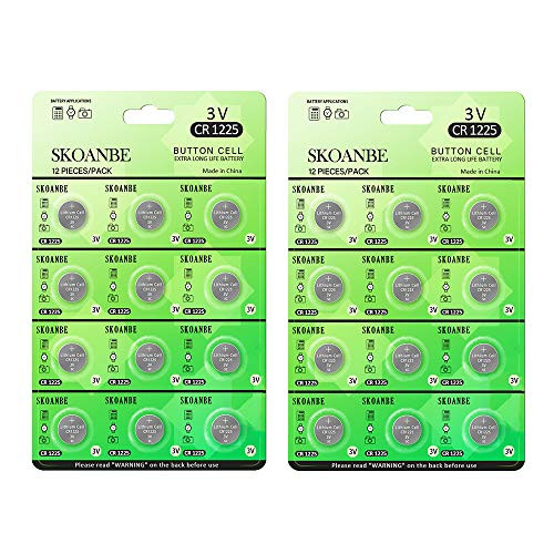 SKOANBE 24 Packs CR1225 3V Lithium Coin Cell Battery