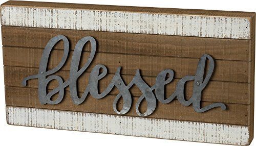 Primitives by Kathy Slat Box Sign Blessed Primitives by Kathy Slat Box Sign Blessed