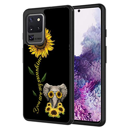 Galaxy S20 Ultra 5G Case Sunflower and Elephant Slim Anti-Scratch Shockproof TPU Back Protective Cover Case for Samsung Galaxy S20 Ultra 2020 6-9