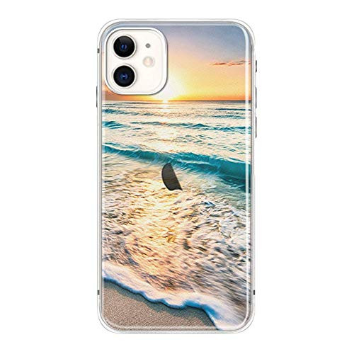 FancyCase Compatible with iPhone 11-New Landscape Style Soft Silicone Protective iPhone 11 Case Beach Waves