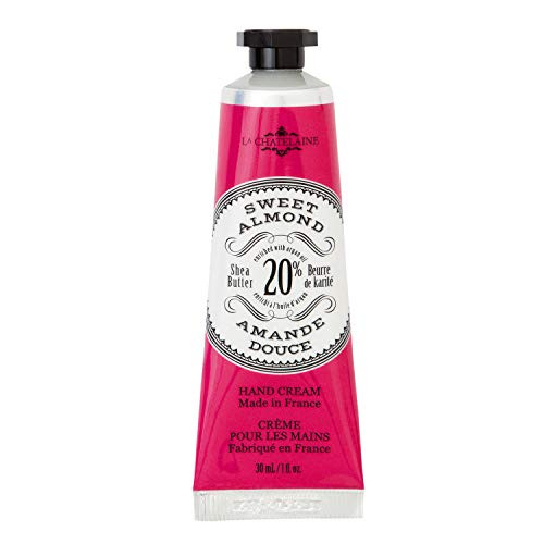 La Chatelaine 20  Shea Butter Sweet Almond Hand Cream Travel Size 1 oz with Organic Argan Oil  Moisturizing  Nourishing  Repairing  Extra Rich  Non-Greasy  French Hand Treatment