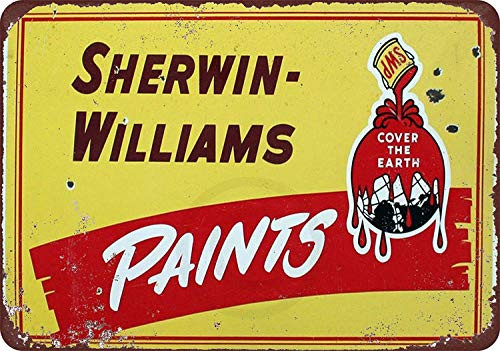 MAIYUAN New Tin Sign Sherwin Williams Paints Yellow Vintage Aluminum Metal Sign 8x12 Inches YCY4073