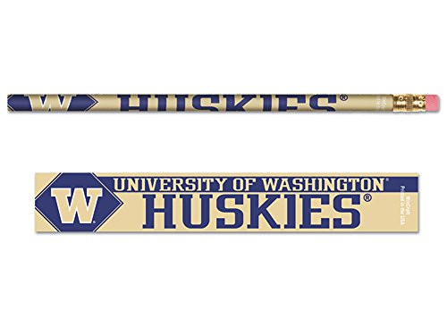 WinCraft NCAA University of Washington Pencil 6 Pack  Black