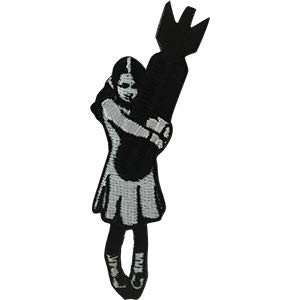 Bombs Bomb Girl - Sew Iron on  Embroidered Original Artwork - Patch - 1-5  X 3-8