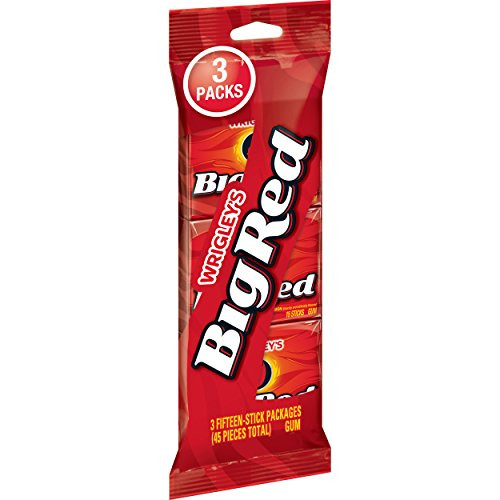 Wrigley s Big Red Cinnamon Gum  3 Fifteen-Stick Packs 45 Pieces Total