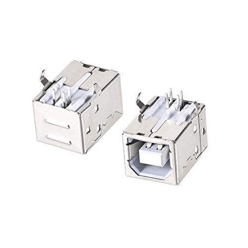 uxcell 20 PCS USB 2-0 Type B Female Socket Connector Jack Port  4-Pin DIP 90 Degree Right Angle  Repair Replacement Adapter