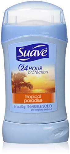 Suave 24 Hour Protection Anti-Perspirant Deodorant Invisible Solid Tropical Paradise 1-40 oz Pack of 4