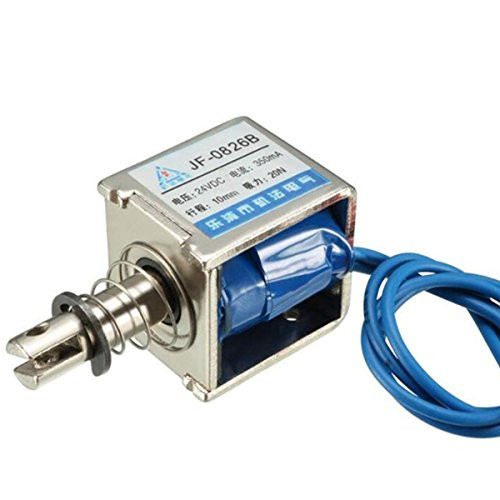 JF-0826B DC 24V 350mA 48W 20N 10mm Pull Push Type Linear Motion Solenoid Electromagnet