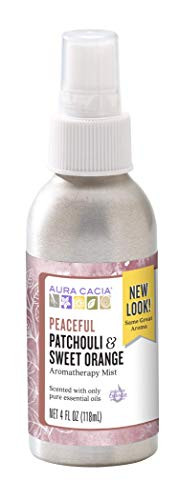 Aura Cacia Peaceful Patchouli and Sweet Orange Mist   GC-MS Tested for Purity   118 ml 4 fl- oz-