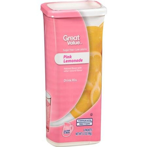Great Value Pink Lemonade Drink Mix 3-2 Oz - 6 Packets Pack of 2 Great Value Pink Lemonade Drink Mix 3-2 Oz - 6 Packets Pack of 2