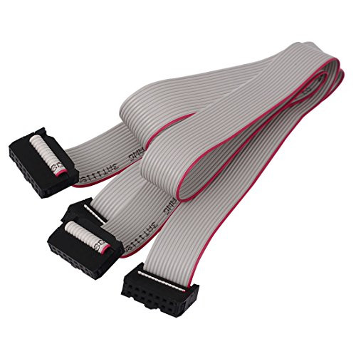 uxcell IDE PATA Flat Ribbon Cable  Female to Female  14-Pin  2-54 mm  50 cm  2 Pieces