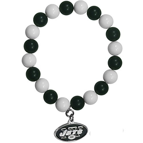 NFL Siskiyou Sports Womens New York Jets Fan Bead Bracelet One Size Team Color NFL Siskiyou Sports Womens New York Jets Fan Bead Bracelet One Size Team Color