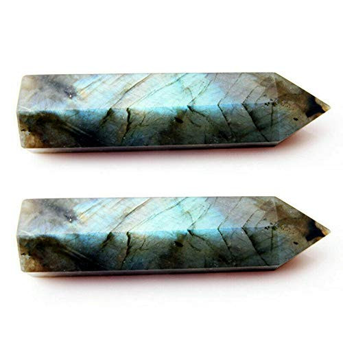 Natural Fluorite Wand Labradorite Fluorite Hexagonal Column Decoration Reiki Crystal Stones Quartz Crystals Healing Wand Home Decor5-6CM