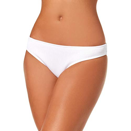 Bar III Womens Cheeky Hipster Swim Bottom Separates White M