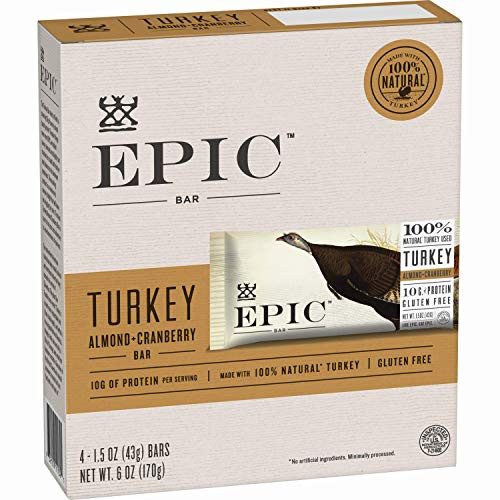 EPIC Turkey Almond Cranberry Protein Bars  Whole30  4 Count Box 1-5oz Bars