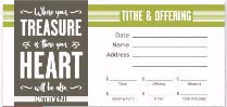 Tithe and Offering Envelope - Treasure-Heart - Box of 100 - NIV Scripture