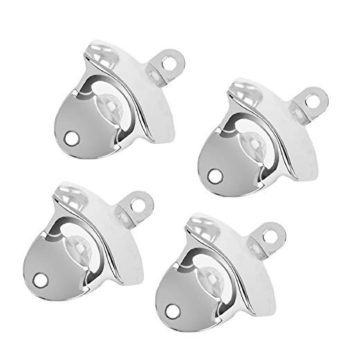 4Pcs Wall Mount Bottle Opener Vintage Style Cast Iron Wall Mounted Coke Bottle Cap Opener