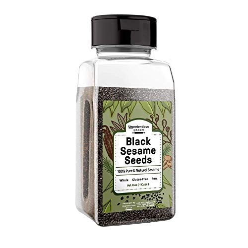 UNPRETENTIOUS BAKER Black Sesame Seeds 1 Cup Shaker Jar Whole  Natural   Gluten-Free