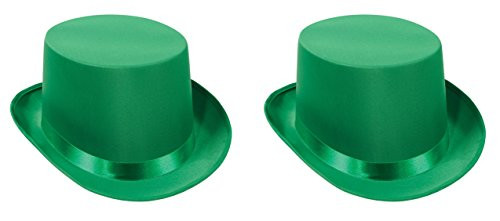Beistle S60839-GAZ2 2 Piece Satin Sleek Top Hats Green