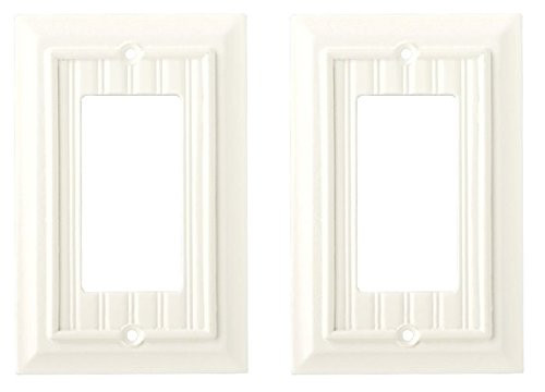 Brainerd Set of Two 126357 Beadboard Single Decorator Wall Plate-Switch Plate-Cover  Cream