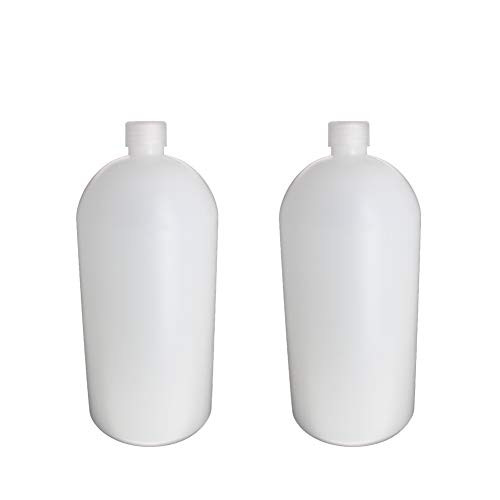 Othmro White Translucent Plastic Lab Chemical Reagent Bottle 2000ml Small Mouth Sample Sealing Liquid Storage Container 2pcs