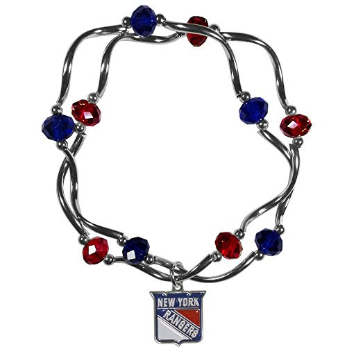 NHL Siskiyou Sports Womens New York Rangers Crystal Bead Bracelet One Size Team Color NHL Siskiyou Sports Womens New York Rangers Crystal Bead Bracelet One Size Team Color