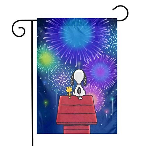 LYYTZid Snoopy Happy 4th of July Garden Flag Home Outdoor-Indoor Yard Flag 12 X 18 Inch