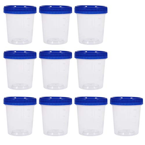 Cabilock 10pcs Disposable Measuring Cups with Lid Clear Plastic Mixing Measuring Cups for Resin Epoxy Stain Pour Art Paint
