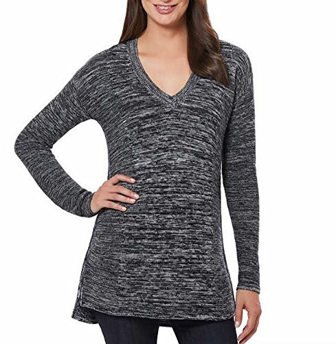 Ellen Tracy Womens Pullover Sweater  Charcoal Combo Small