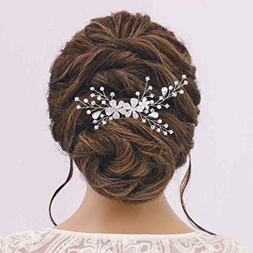 Woeoe Bridal Crystal Hair Combs Rhinestone Pearl Silver Headpieces Wedding Side Combs Hair Accessories Jewelry for Brides and Bridesmaids Woeoe Bridal Crystal Hair Combs Rhinestone Pearl Silver Headpieces Wedding Side Combs Hair Accessories Jewelry for Brides and Bridesmaids
