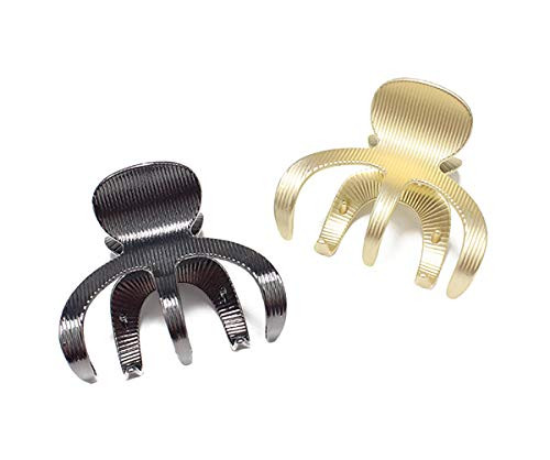 2PCS Fashion Simple Metal Hair Claw Hair Accessories Clips Hair Catch Barrette Jaw Clamp for Women Lady Half Bun Hairpins