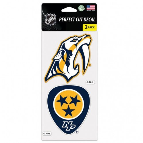 WinCraft NHL Nashville Predators Perfect Cut Decal Set of 2  4  x 4