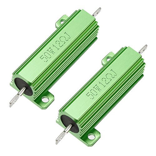 uxcell 50W 12 Ohm 5  Aluminum Housing Resistor Screw Tap Chassis Mounted Aluminum Case Wirewound Resistor Load Resistors Green 2 pcs