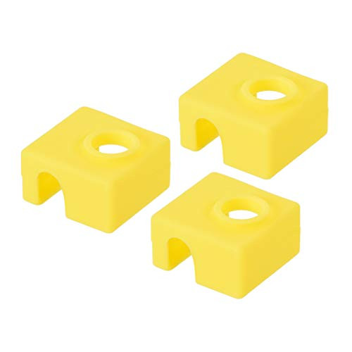 uxcell 3D Printer Heater Block Silicone Cover MK7-MK8-MK9 for Creality Yellow 3pcs