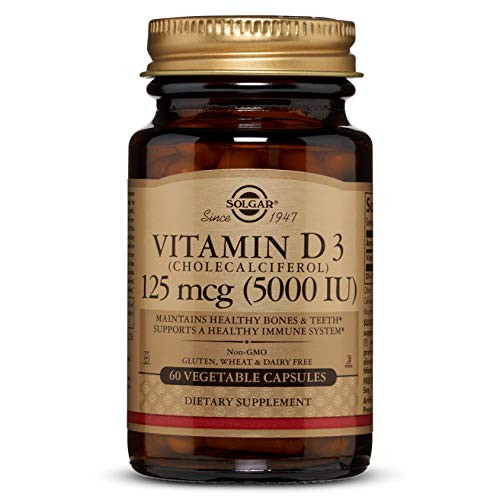 Solgar Vitamin D3 Cholecalciferol 125 mcg 5 000 IU Vegetable Capsules - 60 Count Solgar Vitamin D3 Cholecalciferol 125 mcg 5 000 IU Vegetable Capsules - 60 Count