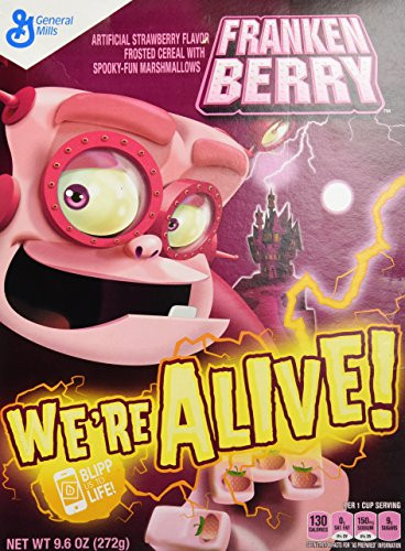 Franken Berry Monster Cereal 9-6 oz Box