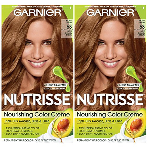 Garnier Hair Color Nutrisse Nourishing Creme  63 Light Golden Brown Brown Sugar  2 Count