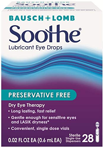 Bausch  Lomb Soothe Preservative-Free Lubricant Eye Drops  Box of 28 Single Use Dispensers